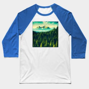 Green Beautiful Forest Baseball T-Shirt